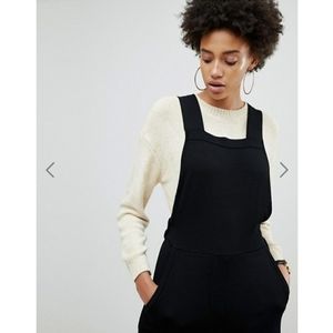 NWT ASOS Knitted Apron Jumpsuit Black